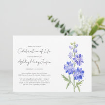 Simple Larkspur Celebration of Life