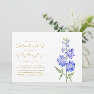 Simple Larkspur Celebration of Life  Invitation