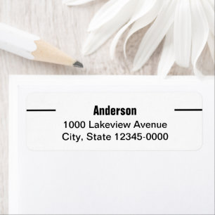 Simple Last Name Return Address Label