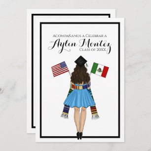 Simple Latina Graduation with Serape Invitation
