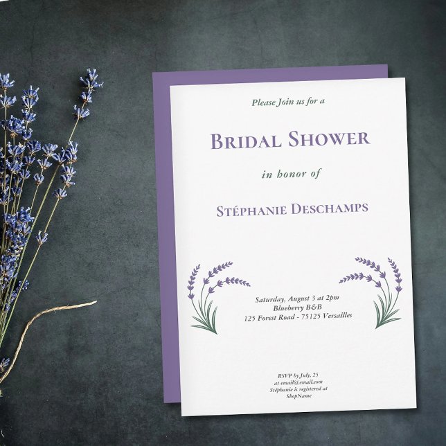 Simple Lavender Bridal Shower Invitation (Simple Lavender Bridal Shower Invitation)