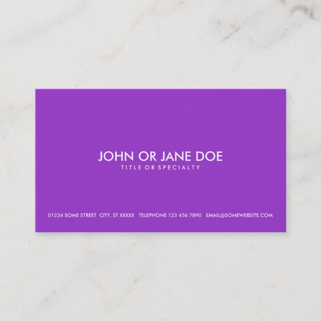 simple lavender business card (Front)
