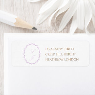 Simple Lavender Crest Monogram Wedding Return Address Label