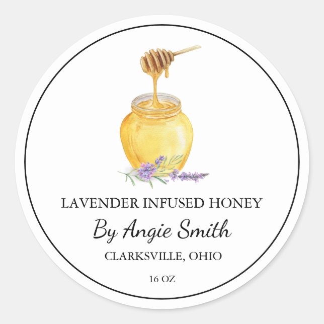 Simple Lavender Infused Honey Label (Front)