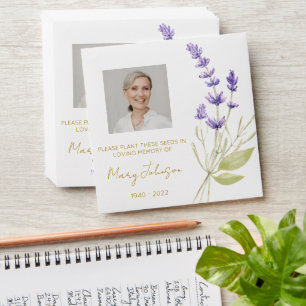 Simple Lavender Photo Funeral Seed Envelope