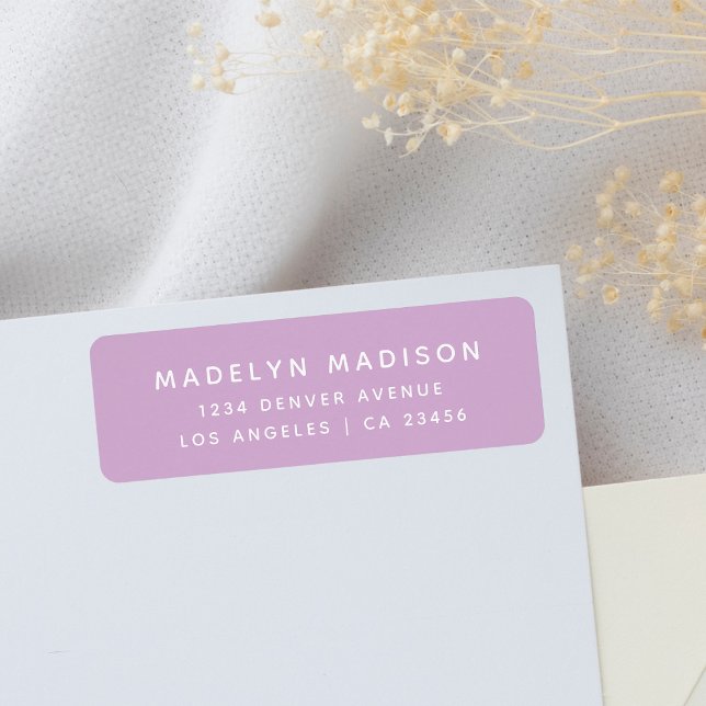 Simple Lavender Purple Elegant Return Address Label (Creator Uploaded)