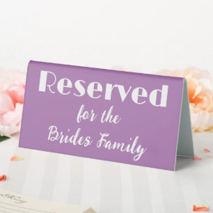 Simple Lavender Reserved for the Brides Family