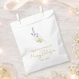 Simple Lavender Seed packet Funeral  Favour Bag