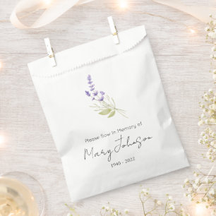 Simple Lavender Seed packet Funeral Favour Bag