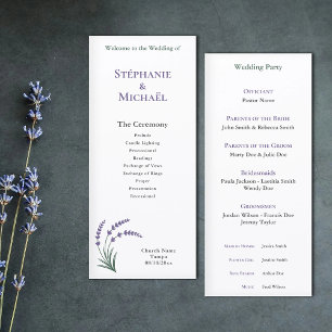 Simple Lavender Wedding Ceremony Program