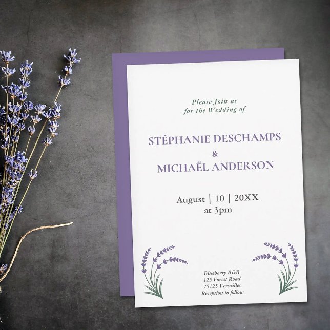 Simple Lavender Wedding Invitation (Simple Lavender Wedding Invitation)