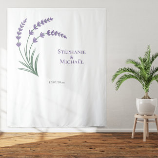 Simple Lavender Wedding Photo Booth Backdrop Tapestry