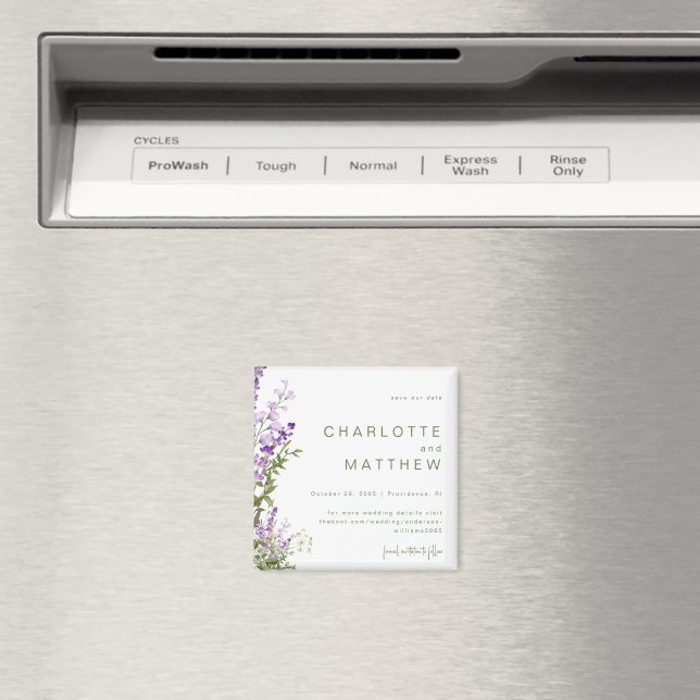 Simple Lavender  Wedding Save our Date  Magnet (In Situ (Dishwasher))