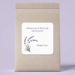 Simple Lavender Wedding Square Sticker
