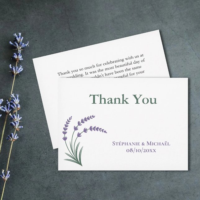 Simple Lavender Wedding Thank You Card (Simple Lavender Wedding Thank You Card)