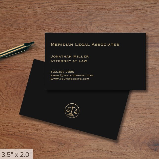 Simple Law Firm Justice Scales Business Card (Creator Uploaded)