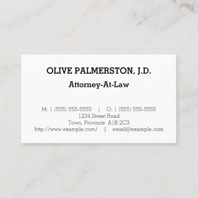Simple, Law Professional Business Card (Front)