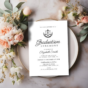 Simple Law School Graduation Ceremony Invitation