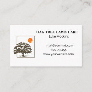 Simple Lawn Care Landscaping Logo  Business Card