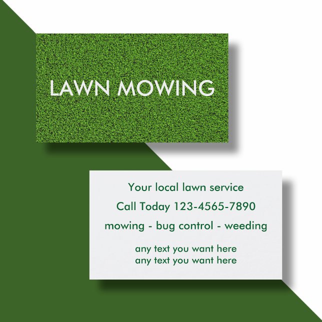 Simple Lawn Mowing Business Cards (Creator Uploaded)