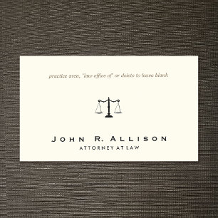 Simple Lawyer, Attorney Sophisticated Ivory Business Card