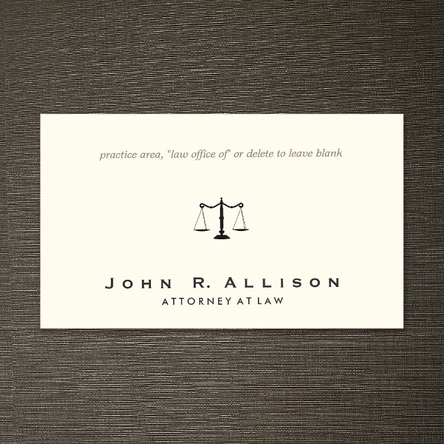 Simple Lawyer, Attorney Sophisticated  Ivory Business Card (Creator Uploaded)