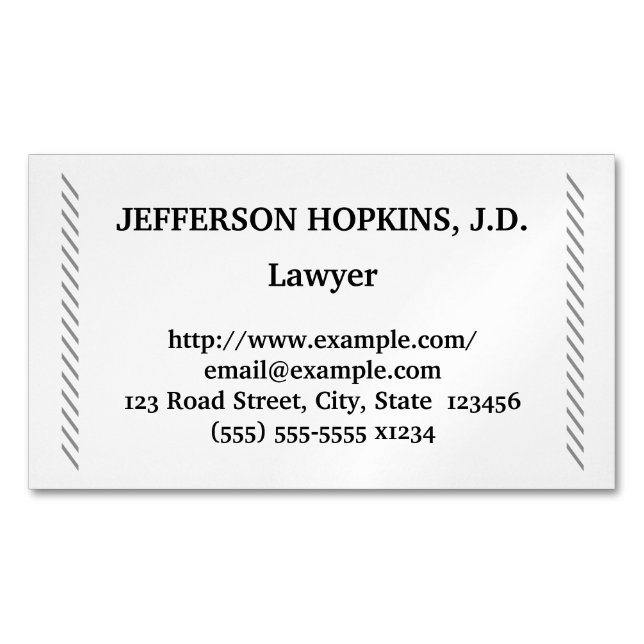 Simple Lawyer Magnetic Business Card (Front)