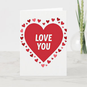 Simple Layered Hearts Love You Card
