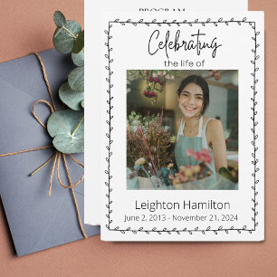 Simple Leaf Funeral Celebration of Life Program