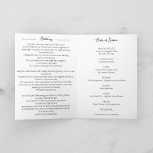 Simple Leaf Funeral Obituary Order of Service  Program