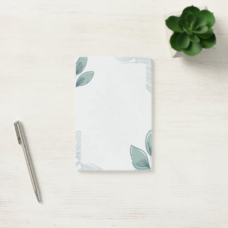 Simple Leaf Pattern Post-it Notes