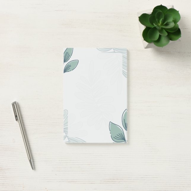 Simple Leaf Pattern Post-it Notes (Office)