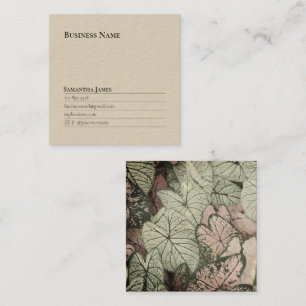 Simple Leafs Background Professional Square Business Card