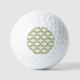 Simple Leaves Flowers Grid Pattern Golf Balls