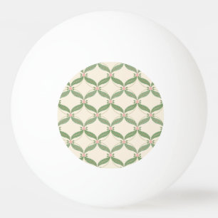 Simple Leaves Flowers Grid Pattern Ping Pong Ball