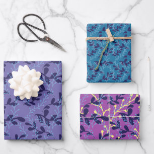 Simple Leaves Pattern Wrapping Paper Sheet