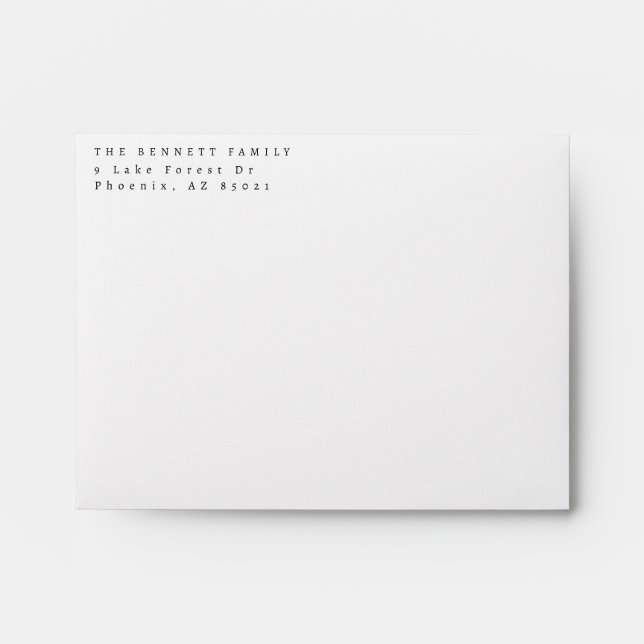 Simple Left Aligned Return Address Envelope (Front)