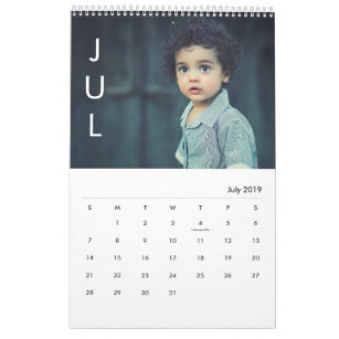 Simple Left Month Modern Photo Calendar