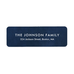 Simple Legible Navy Return Address Label
