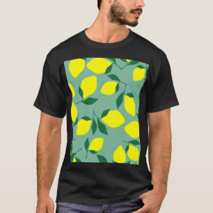 Simple Lemon, Green Background Print. T-Shirt