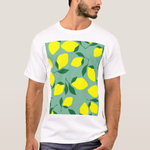 Simple Lemon, Green Background Print. T-Shirt