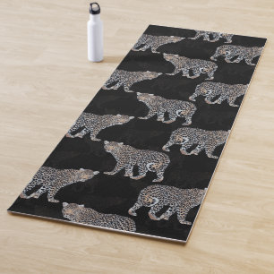 Simple Leopard Animal Black Pattern Yoga Mat