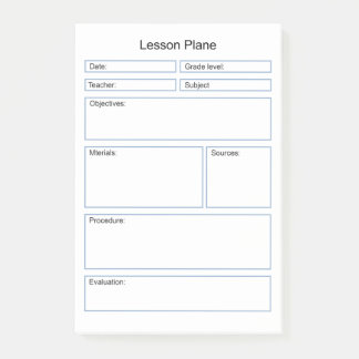simple Lesson plan for teachers Post-it Notes