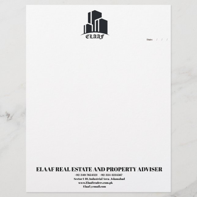 simple letter head design. custom letterhead (Front)