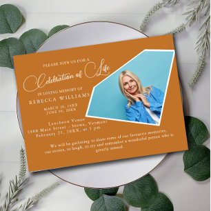 Simple Lettering Celebration of Life Invitation