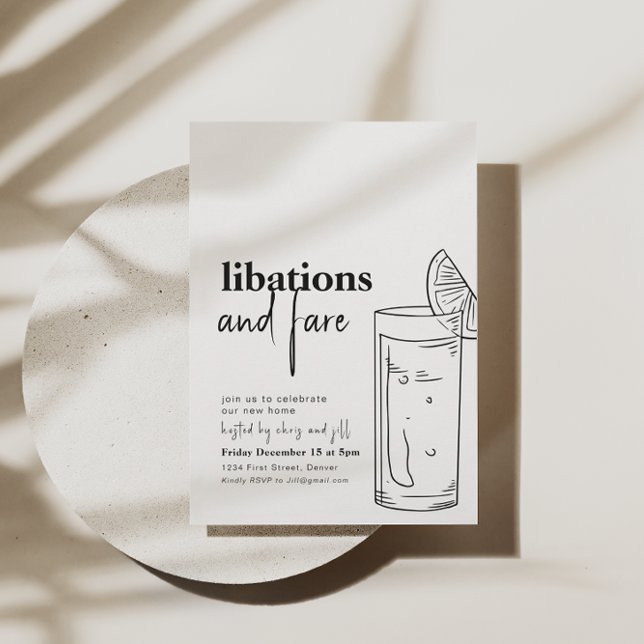 Simple Libations and Fare Dinner Party Invitation (Creator Uploaded)