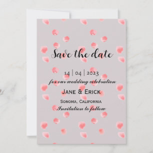 Simple Light Ash Pink Rose Petals Save The Date