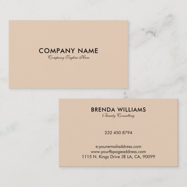 Simple Light Beige Business Card (Front/Back)