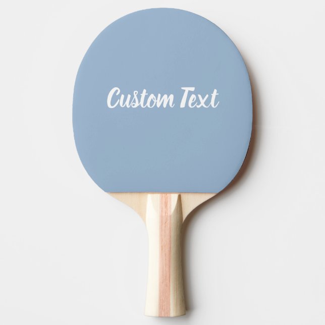 Simple Light Blue and White Script Text Template Ping Pong Paddle (Front)