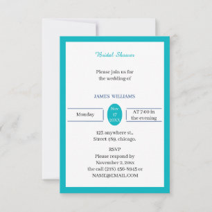 Simple Light Blue Bridal Shower Invitation